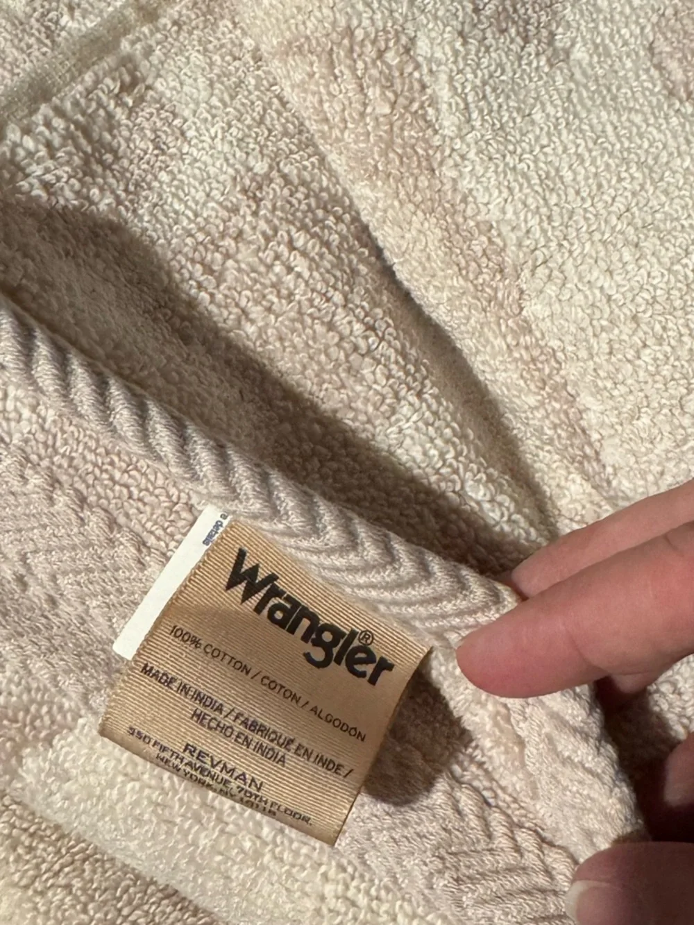 Wrangler Light beige cowboy boot + star 2 Bath Towels + 2 hand towels Set - NWT